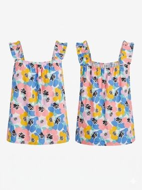 On 34th Floral Ruffle-Strap Tank Top - Multicolor